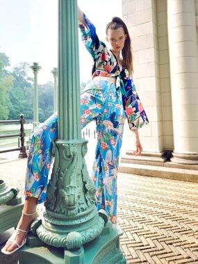 Zara Wide Leg Printed Trousers